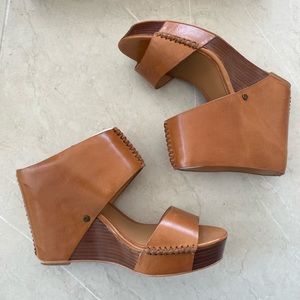 Trask Tan Wedges